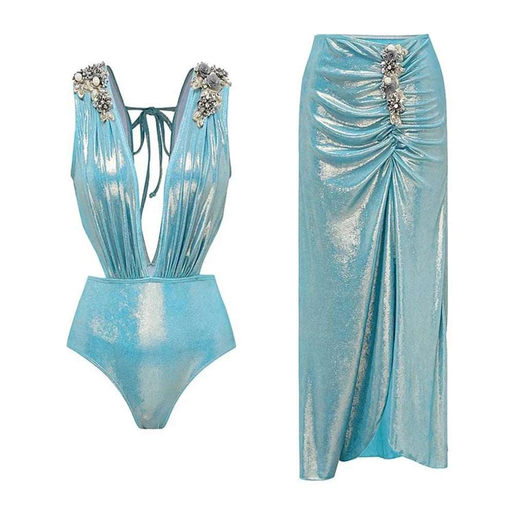 2025 3D Flower Bikini Bandage Swimsuit High Waist Swimwear for Women Brazilian Bikini 3 Pics Bathing Suits Summer Female