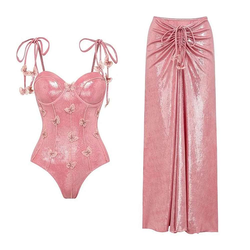 2025 3D Flower Bikini Bandage Swimsuit High Waist Swimwear for Women Brazilian Bikini 3 Pics Bathing Suits Summer Female