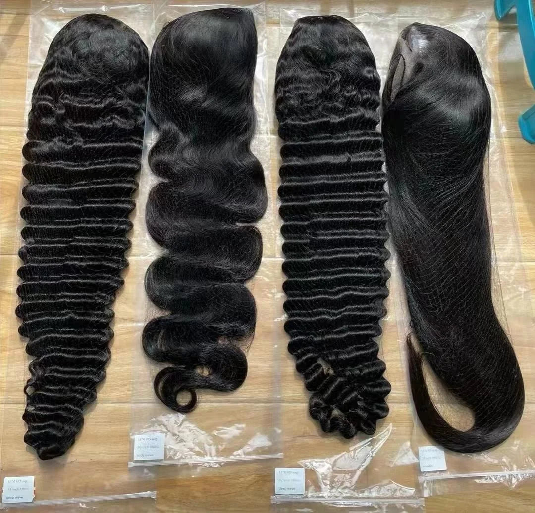 13x6 Deep Wave Lace Front Wigs 30 Inch 180% Density HD Lace Curly Wigs for Black Women Pre Plucked with Baby Hair Human Hair Wig