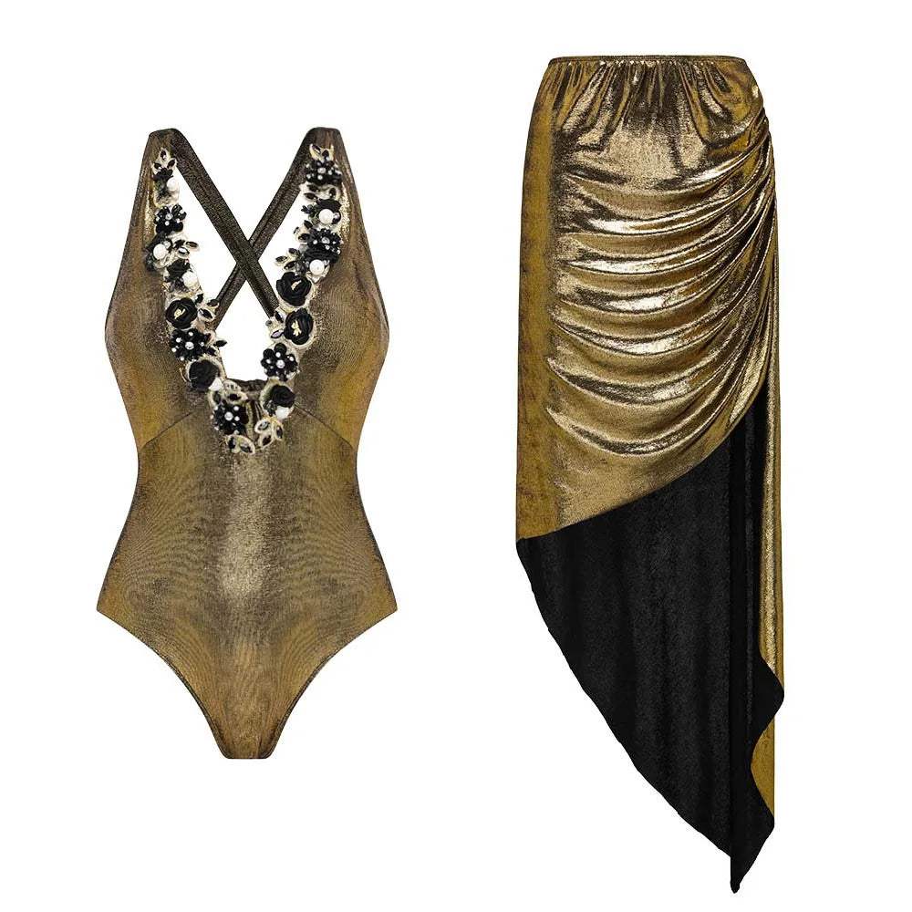 2025 3D Flower Bikini Bandage Swimsuit High Waist Swimwear for Women Brazilian Bikini 3 Pics Bathing Suits Summer Female