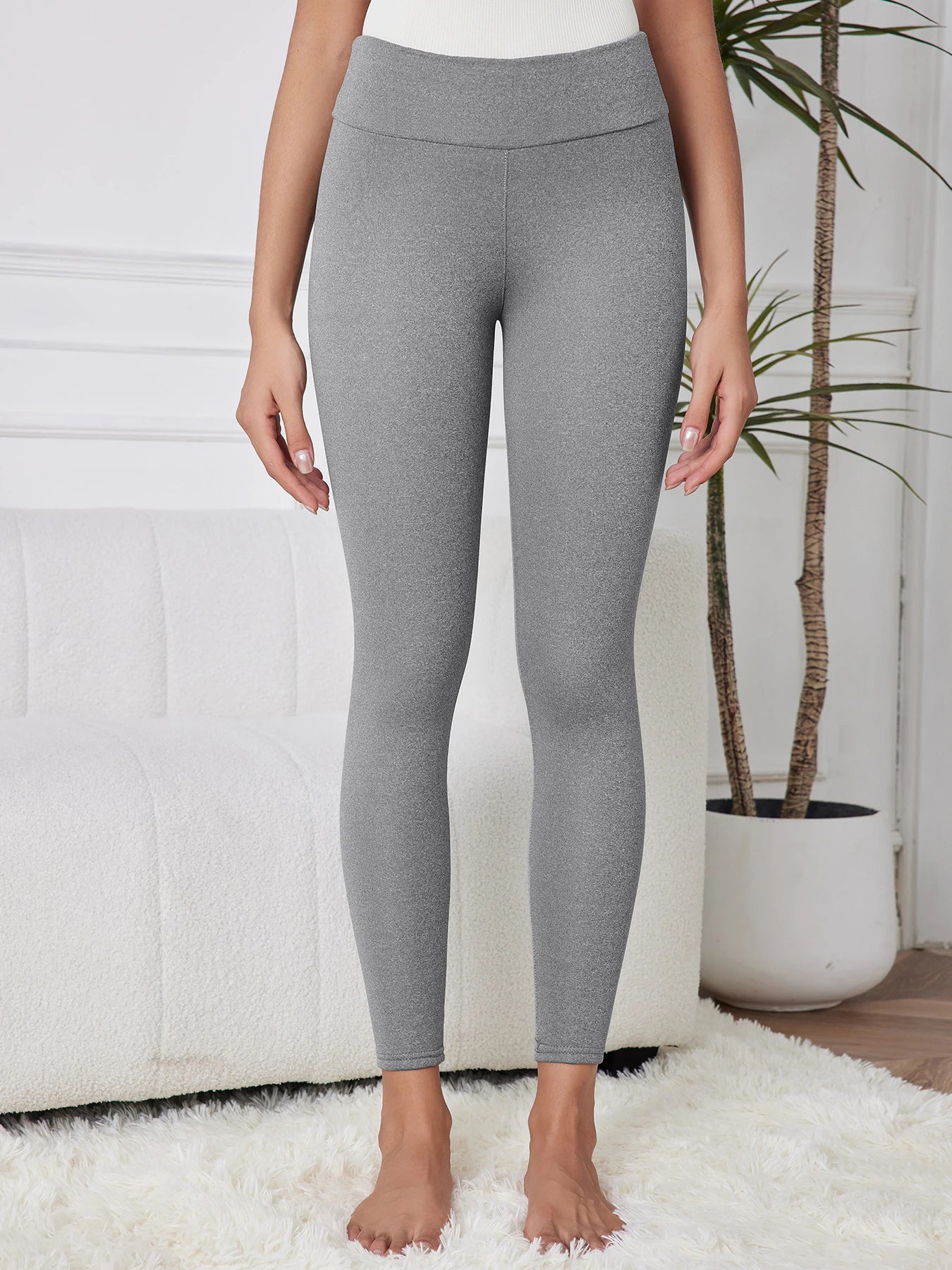20224 1/2/3P Winter Velvet Leggings Women High Waist Skinny Stretch Prevent Cold Color Blocking Leggings Classic Work Thick