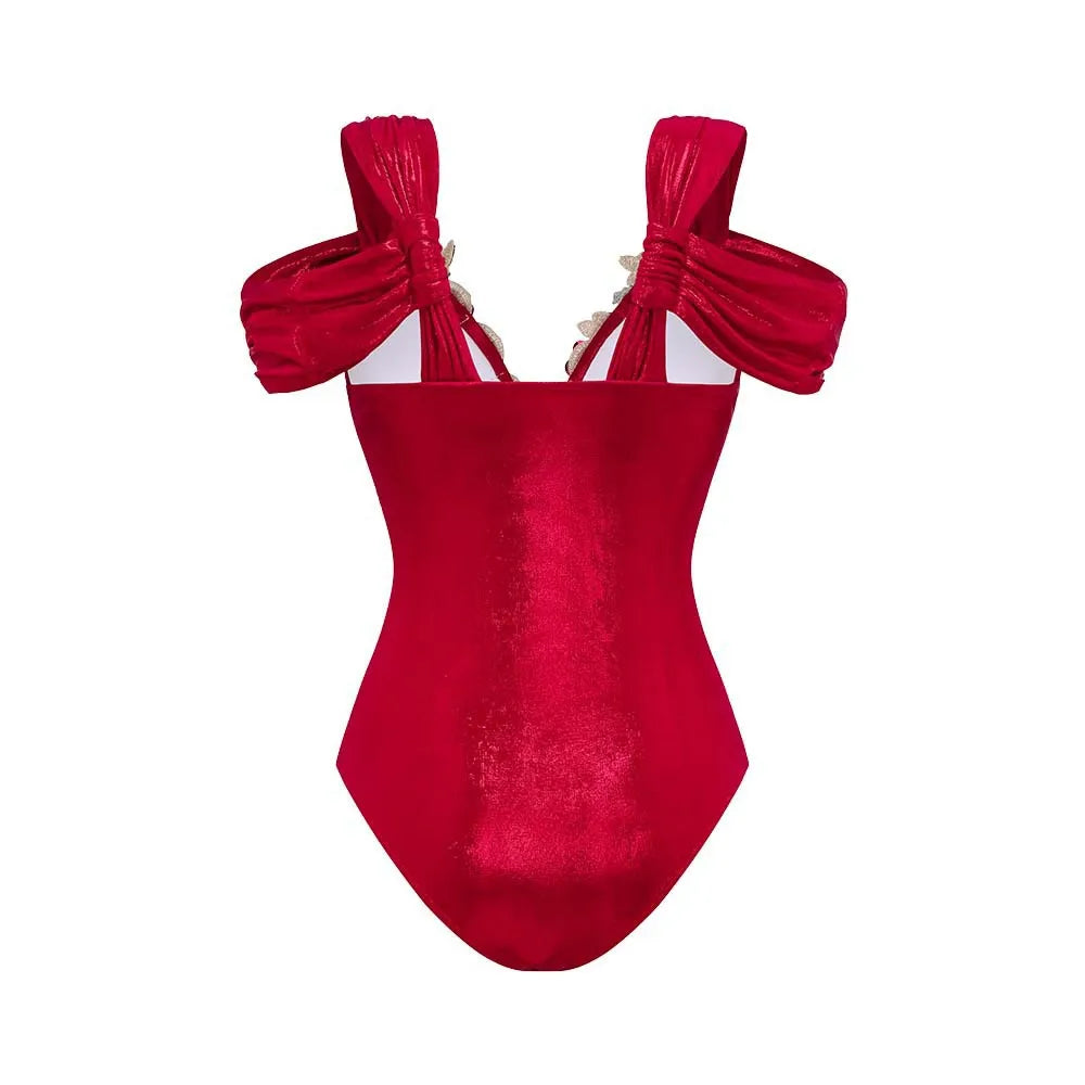 2025 3D Flower Bikini Bandage Swimsuit High Waist Swimwear for Women Brazilian Bikini 3 Pics Bathing Suits Summer Female