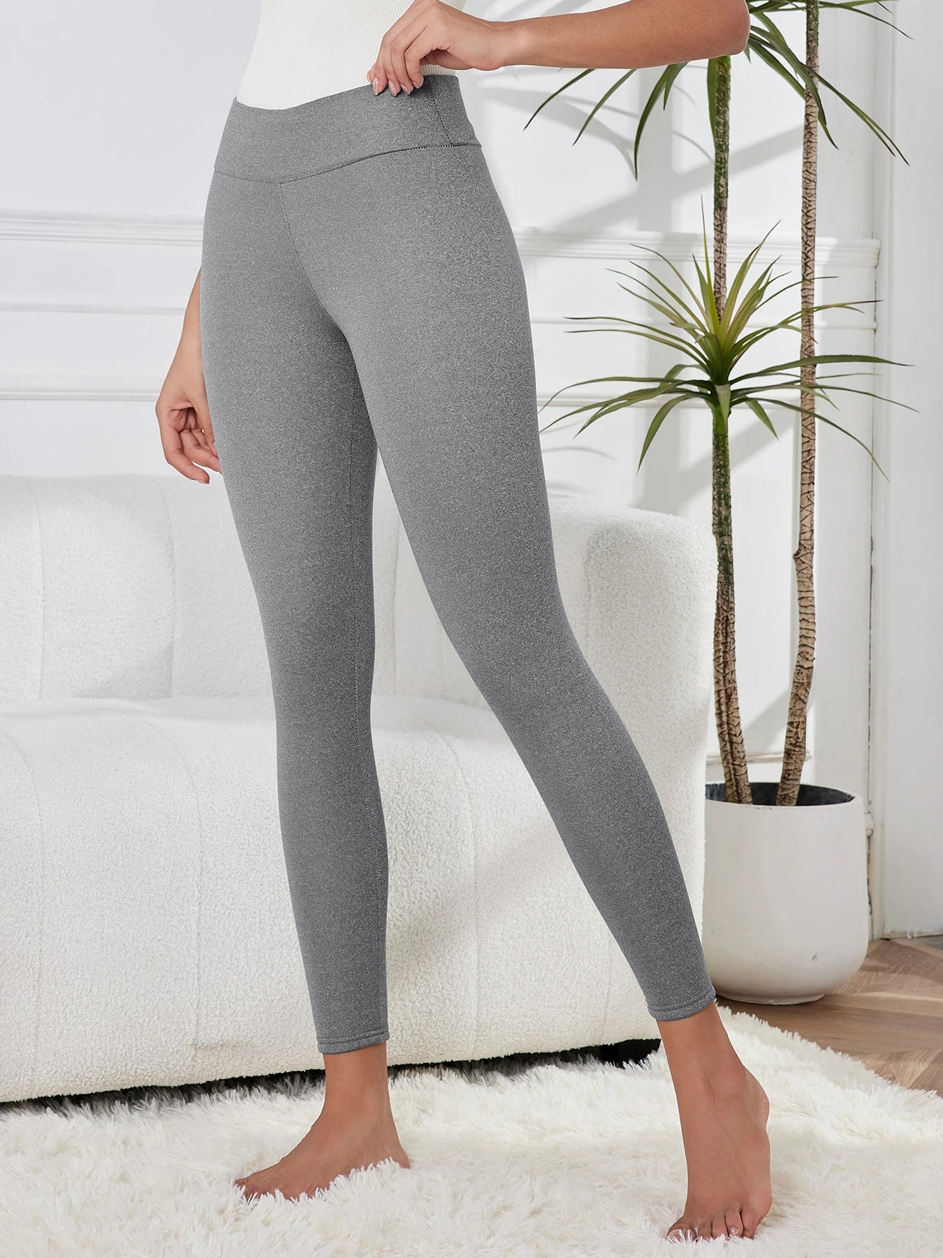 20224 1/2/3P Winter Velvet Leggings Women High Waist Skinny Stretch Prevent Cold Color Blocking Leggings Classic Work Thick