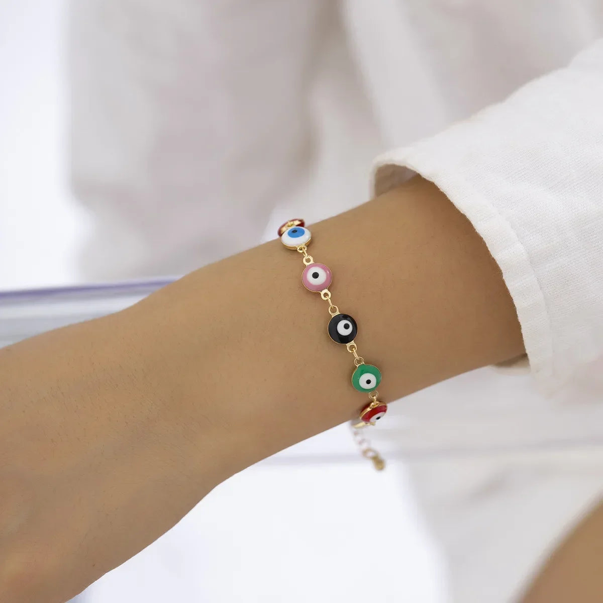 2024 new Turkey Evil Eye Necklace for Women Blue Eye Stainless Steel Chain Choker Clavicle Chain Ethnic Lucky Ear Jewelry Gifts