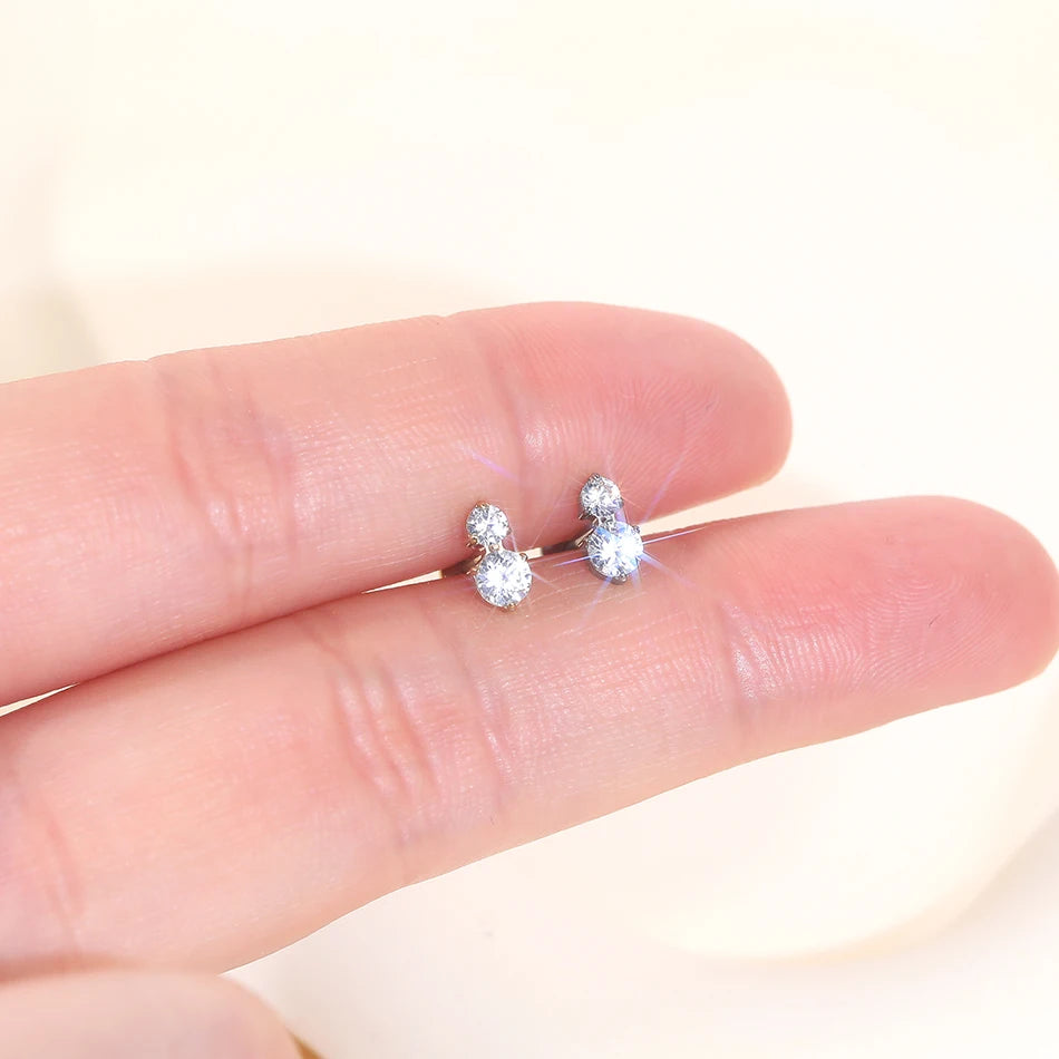 1Pc Titanium CZ Ear Cartilage Tragus Helix Labret Piercing Zircon Ear Lobe Lip Rings Daith Earrings Women Jewelry
